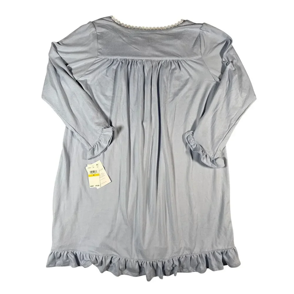Eileen West Night Gown Pajama Womens Medium Long Sleeve Sweater‎ Knit Light Blue